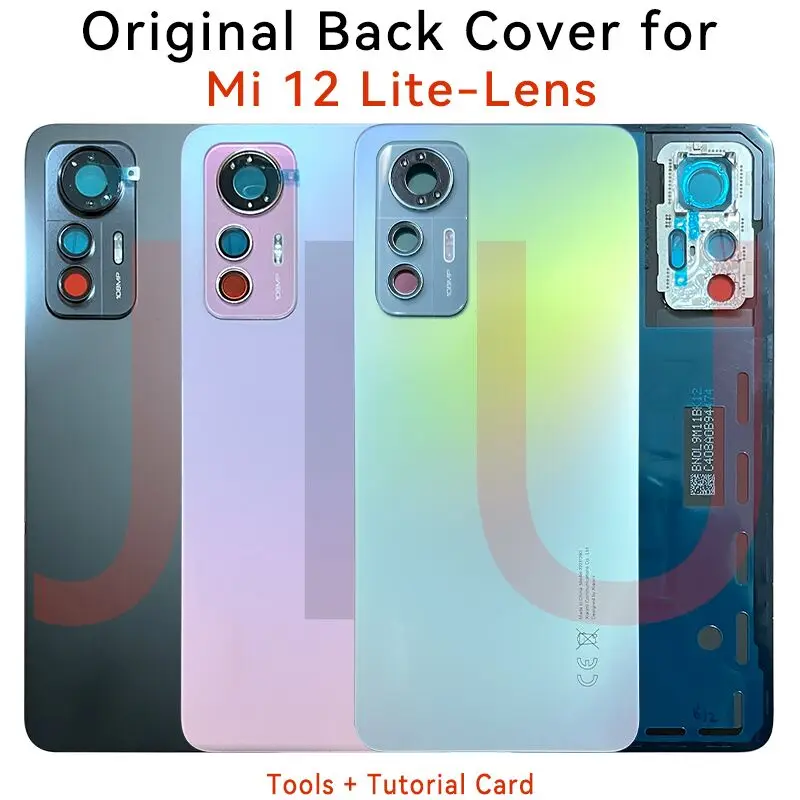 

Battery Cover New For Xiaomi 12 lite Battery Cover Back Glass Panel 2203129G Rear Housing case Back battery Cover door