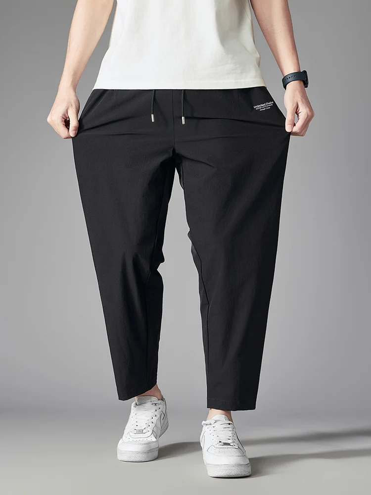 10XL 9XL Men's Joggers Ice Silk Big Size Sweatpants Sportswear Breathable Cool Drawstring Casual Track Pants Men Sport Trousers