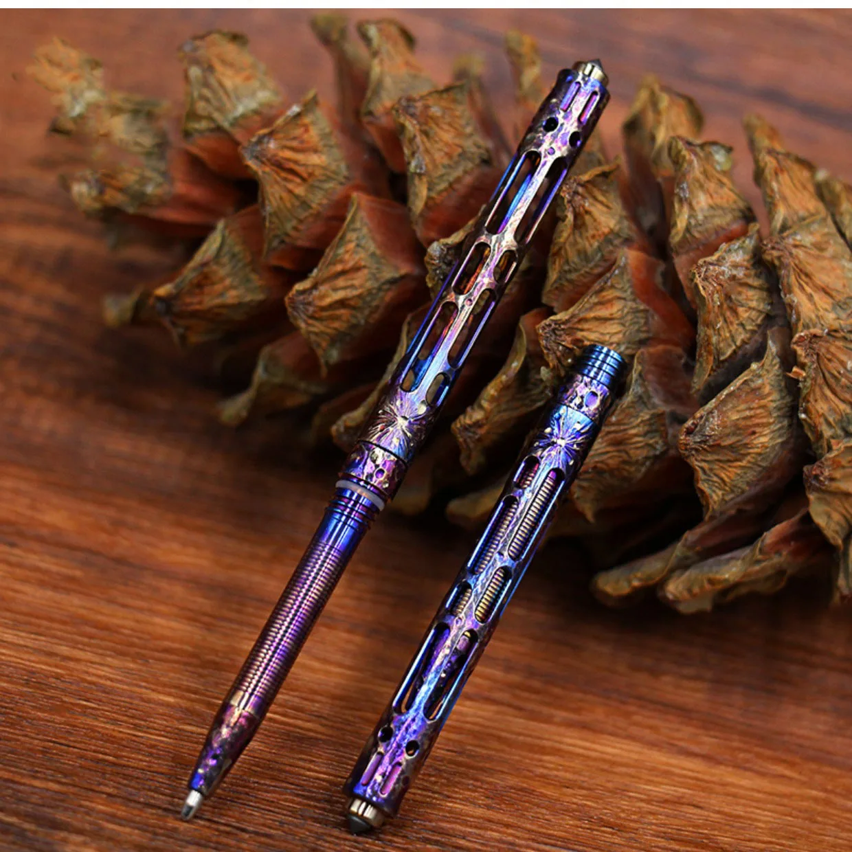 

1 Piece titanium alloy hand engraved starry night signature pen tactical mini pen for gift