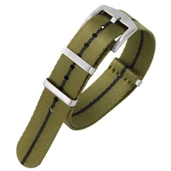 Premium Soft Nylon Sports Watch Strap - Universal Fit - 20mm (A10. Green black)