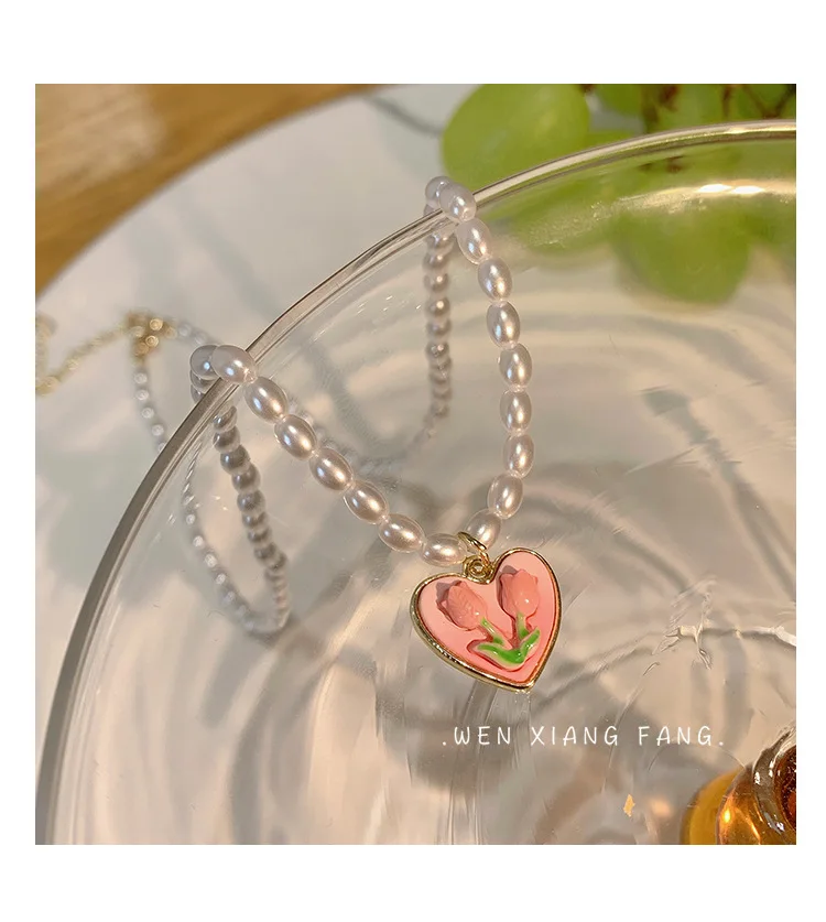 Cecily Pink - The Neon Pink Enamel Heart Charm