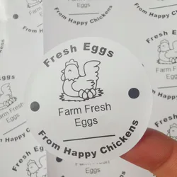 Farm Fresh Egg Carton Return Labels - 60PCS 2 - Inch Packaging Stickers for Washed Happy Chicken Eggs (Fresh Eggs)