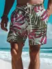 Leaf Tropical Men's Board Shorts Hawaiian Short 3D Printed Swim Trunks Elastic Drawstring Breathable Stretch Aloha Style 3