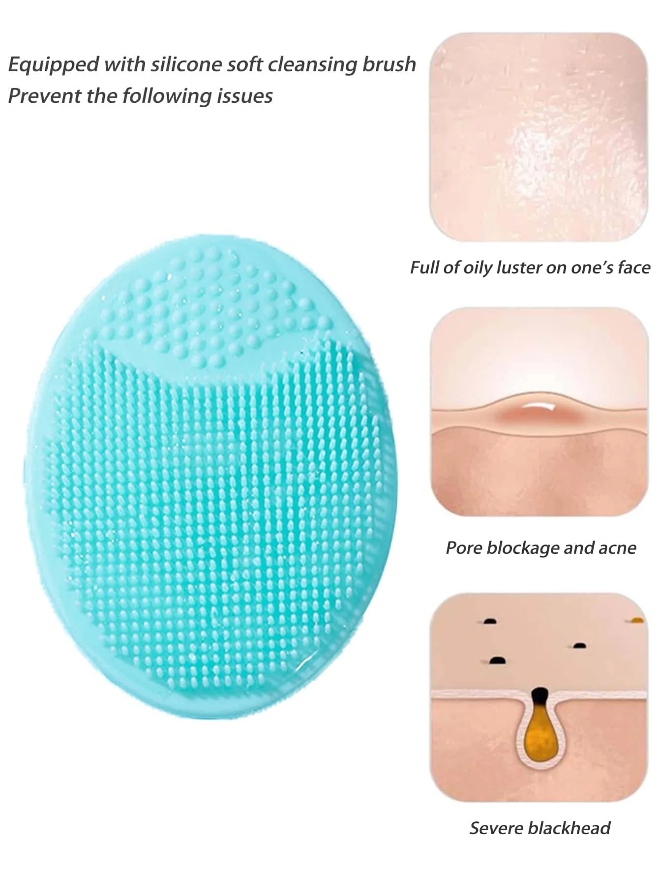 1Pc Silicone Facial Cleansing Brush Face Deep Pore Skin Care Scrub Cleanser Massage Mini Soft Suction Cup Clean Exfoliator Tool