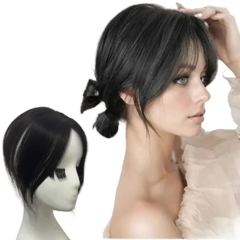 Frangia naturale per capelli umani Frangia laterale per donna Parte centrale 3D Frangia finta Estensioni dei capelli clip-in Posticci invisibili
