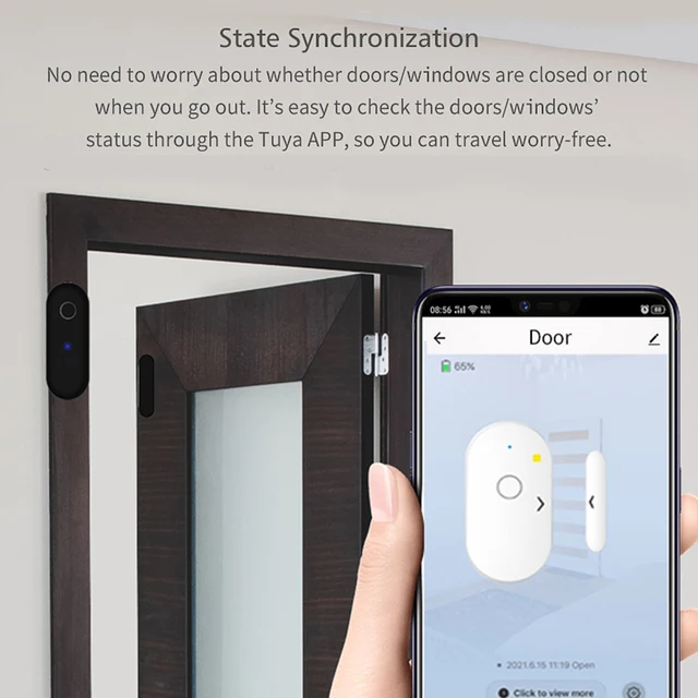 Tuya WiFi Door Window Detector Smart Life APP Remote Control Notification Alarm Sensor Compatible with Alexa Google Assistant 3