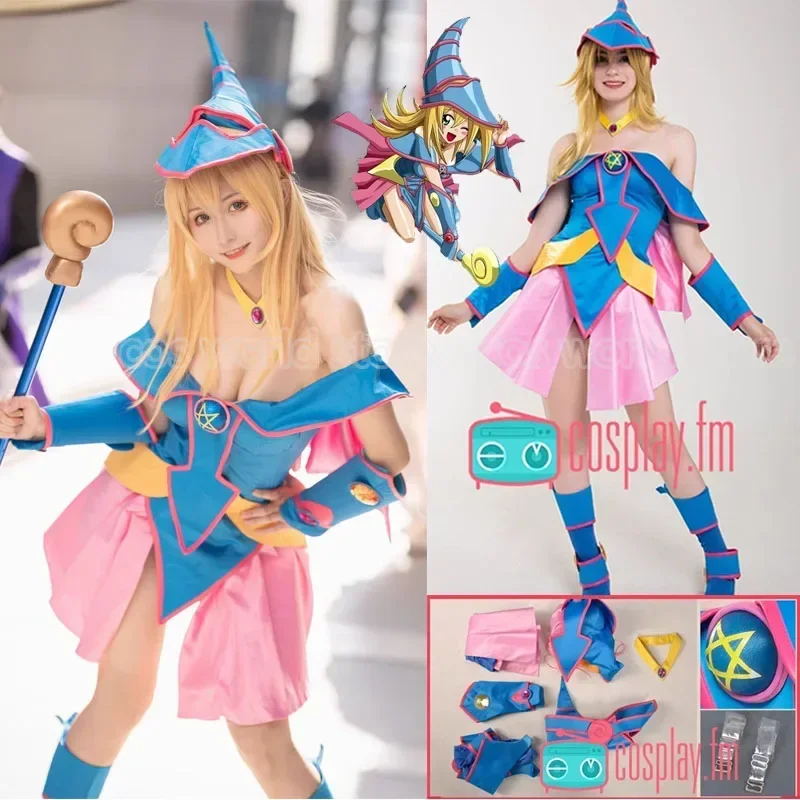 

Yu-gen-Oh anime! Yu Gi Oh dark magician girl cosplay costume wig women sexy dress hat outfit Halloween carnival rode play costum