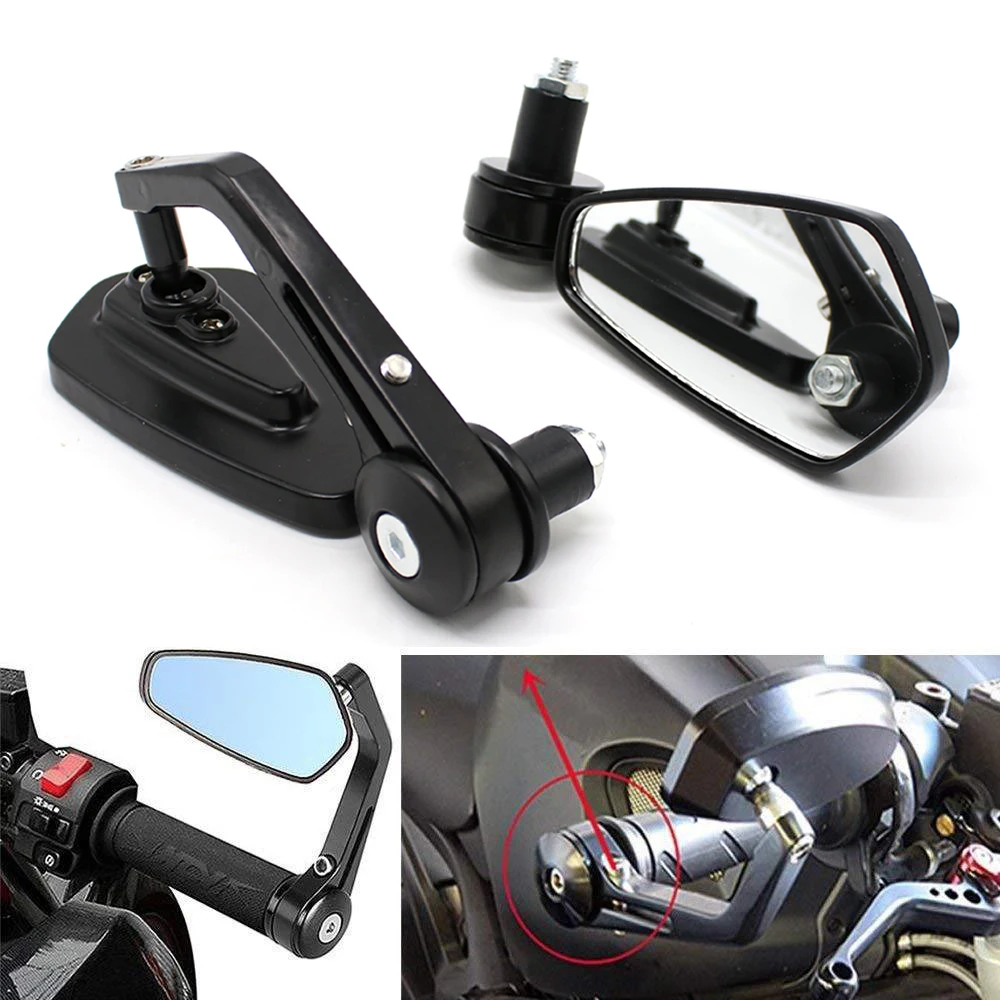 Зеркало мотоциклетное алюминиевое 22 мм для Kawasaki Z800 Z750 Yamaha R3 R6 Honda cb400 dio Suzuki gsxr |