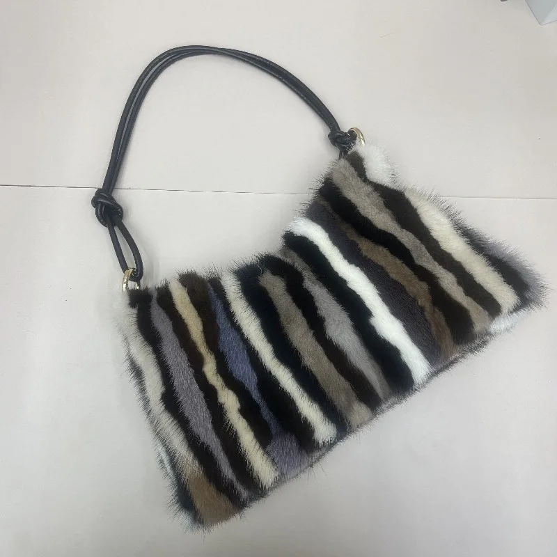 Premium Quality Natural Mink Women's Female Handbag New Style Trendy Fur Bag Fashionable Simple Versatile Phone Shoulder Bag