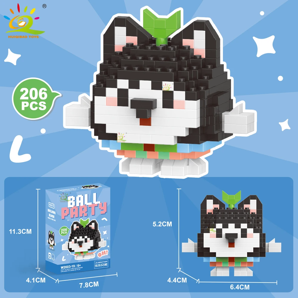 thumbnail image 1 of HUIQIBAO Mini lindo animal Micro bloques de construcción 3D diamante abeja gato panda modelo ladrillos DIY ciudad construcción juguetes para niños, 1 of 5