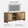 TV Stand for Living Room Rattan Entertainment Center for Bedroom with 4 Rattan Cabinets Farmhouse Television Stands 3