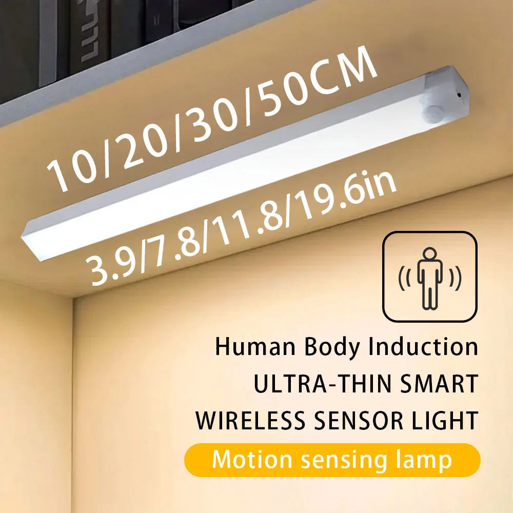 LED Night Light Ultra Thin Lights Motion Sensor Wireless Under Cabinet Lights Kitchen Closet Cabinet Lighting