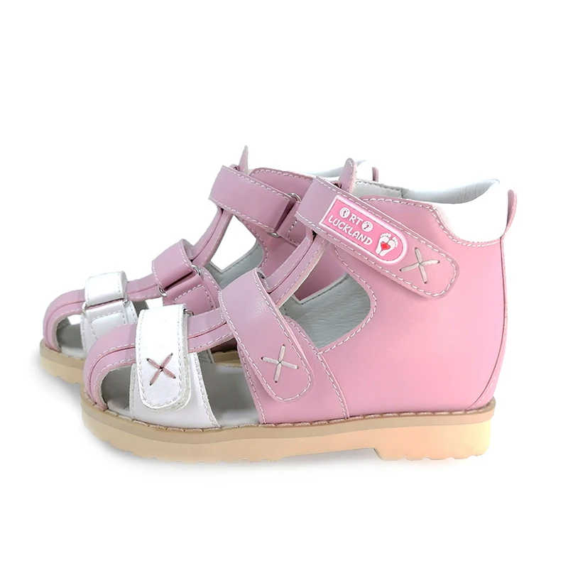 Kids Sandals Girls Toddler Baby Orthopedic Leather Shoes Children Spring Summer Fashion Stylish Cute Pink Flatfoot Footwear