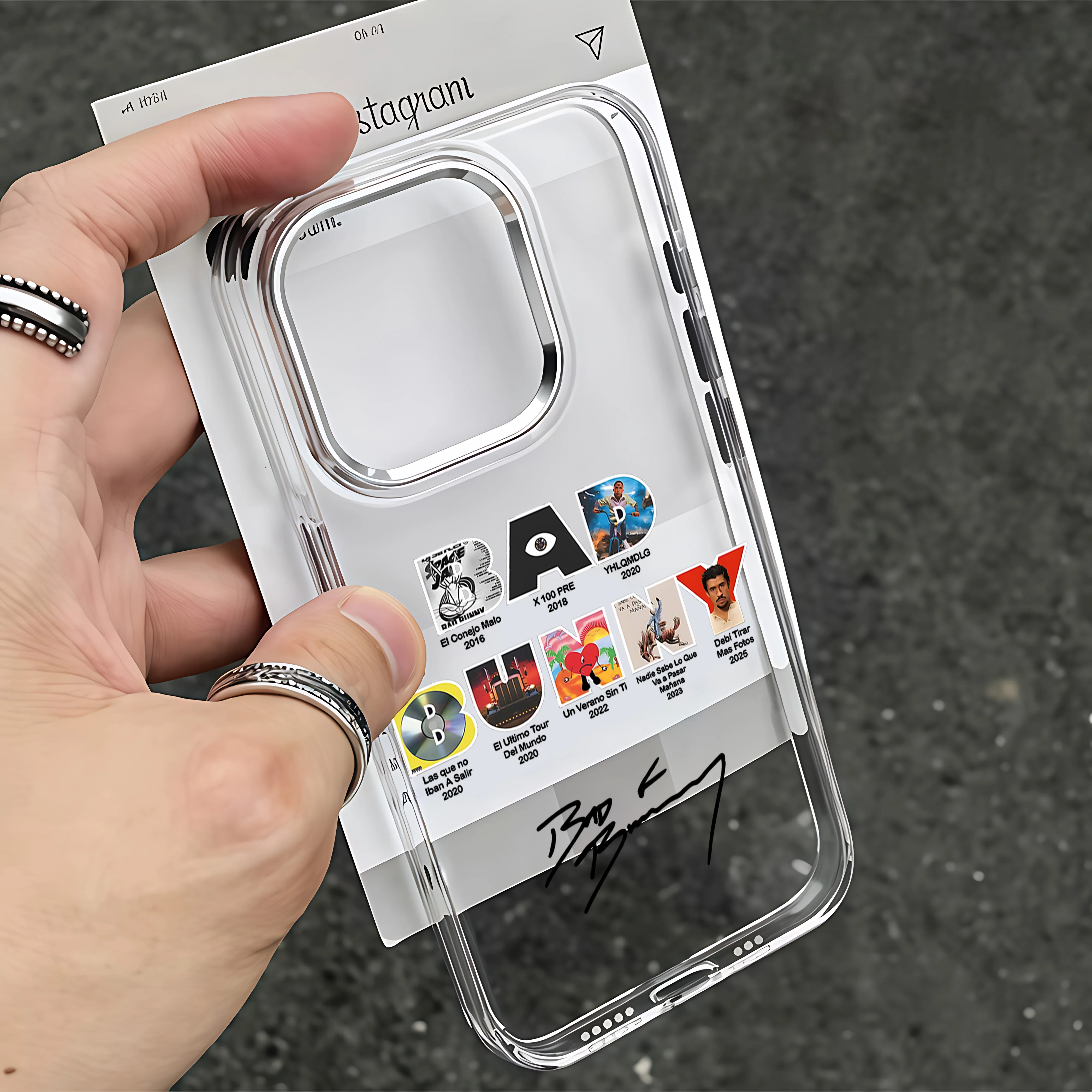 ตัวเลือกสินค้า เคส iPhone ลาย B-Bad Bunny ป้องกันแรงกระแทก ใส นุ่ม สำหรับ iPhone 16/17 Pro Max และรุ่นอื่นๆ