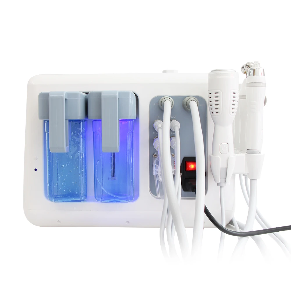 New 6 in 1 Small Bubble Hydrogen Oxygen Facial Machine Microdermabrasion Device Peeling Cleansing Lifting SPA Bubble Equipment