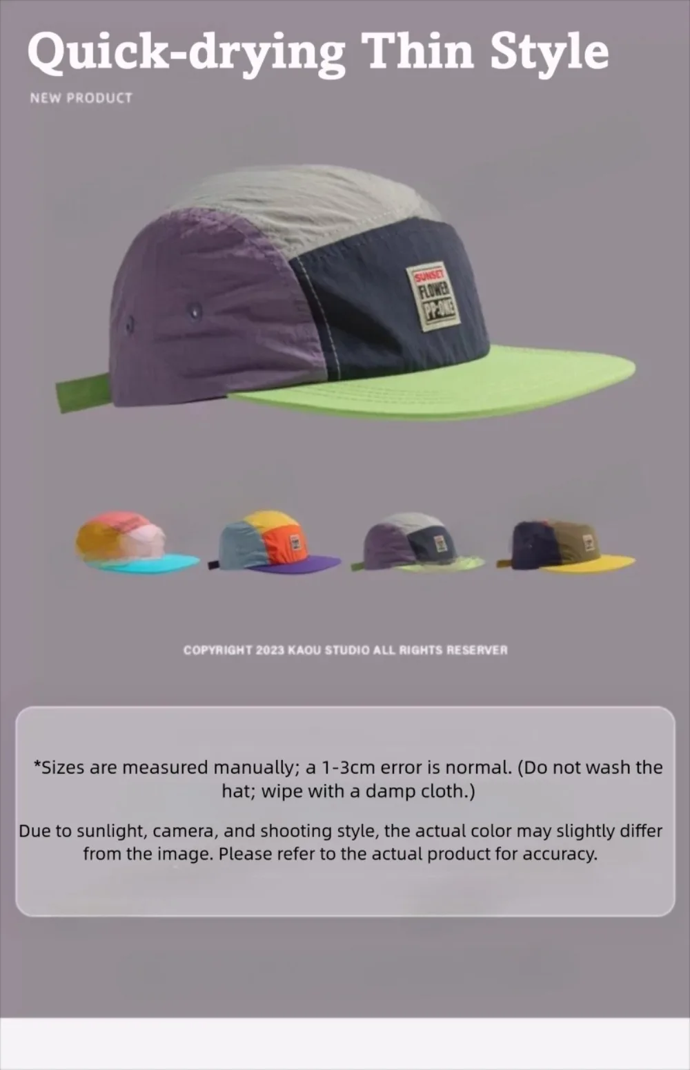Retro Japanese Style Hip-hop Hats 5 Panel Thin Flat Brimmed Baseball Cap Quick-drying Breathable Sunscreen Hat Unisex