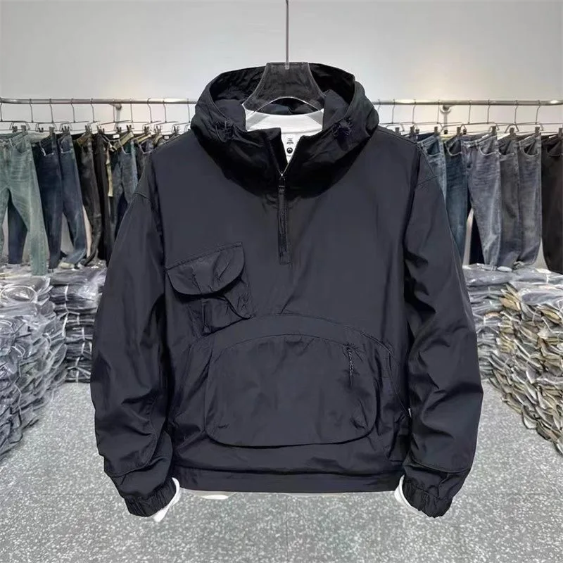 명품 Autumn Golf Wear Men Luxury Brand Golf Jacket Fashion Hooded Half Zipper Casual Coat Korean Clothing Men New Jacket