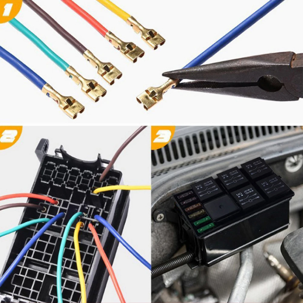 Truck Car 3 Way Fuse Holder Free Combination 4-Pin or 5-Pin 40A 80A Relays Circuit Standard ATO Blade Fuse Relay DC12V/24V Black fuse holder,car fuses kit