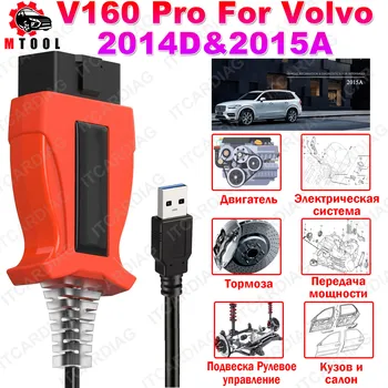 2014D 2015A V160 Pro Supporto per strumento diagnostico per auto per Volvo fino alla auto Anno 2016 Prova reale XC60/ S60/ V70/ V50/ V40/ S40 Altri auto