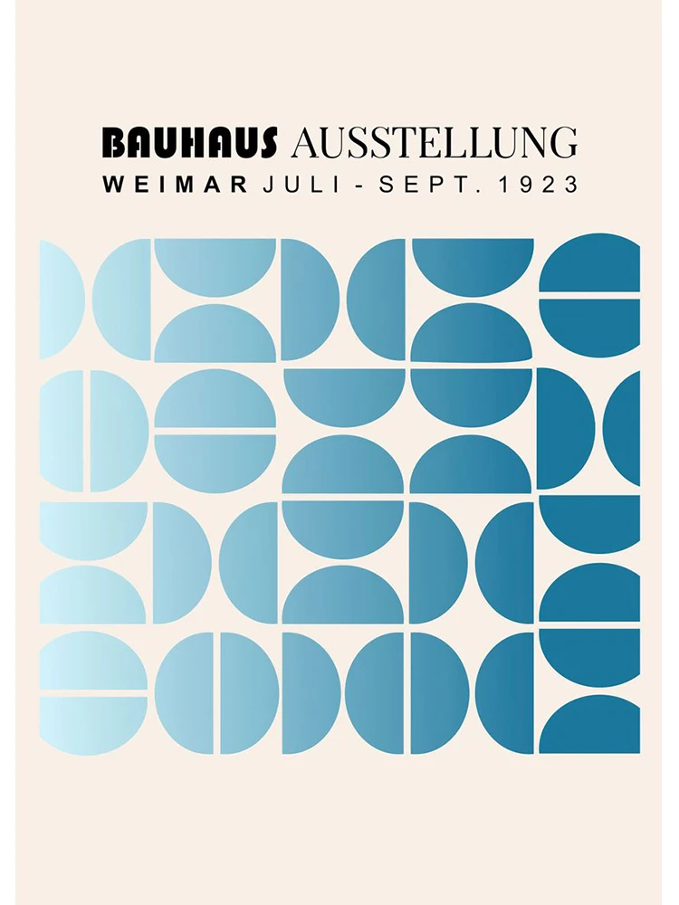 Black and White Modernism Canvas Print - Vintage Minimalist Bauhaus Wall Art