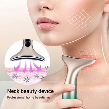 Neck Face Beauty Device 3 Colors LED Photon Therapy Skin Tighten Reduce Double Chin Anti Wrinkle Remove Skin Care Tools 2