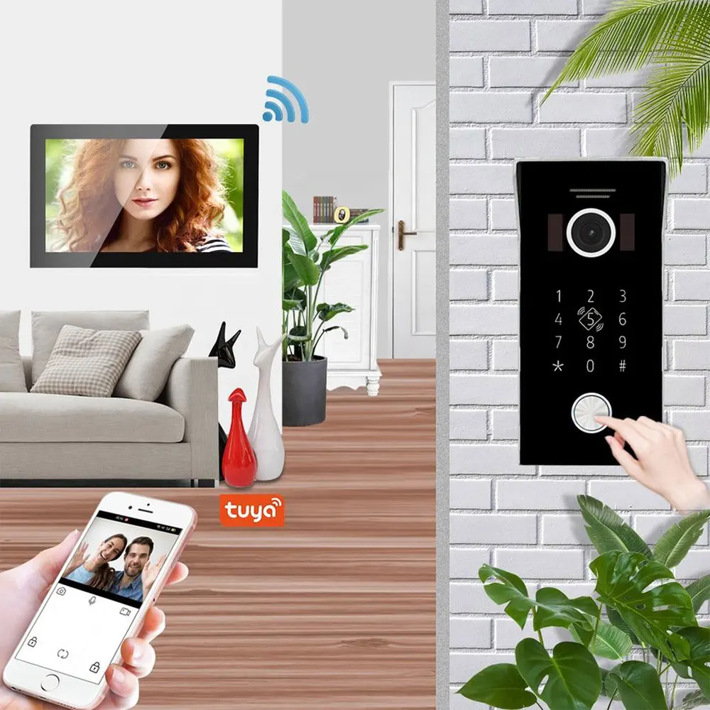 4-Wire WiFi 7 pulgadas de portero automático sistema de intercomunicación  de seguridad en casa HD Video Doorphone - China Sistema de  intercomunicación, la seguridad del hogar