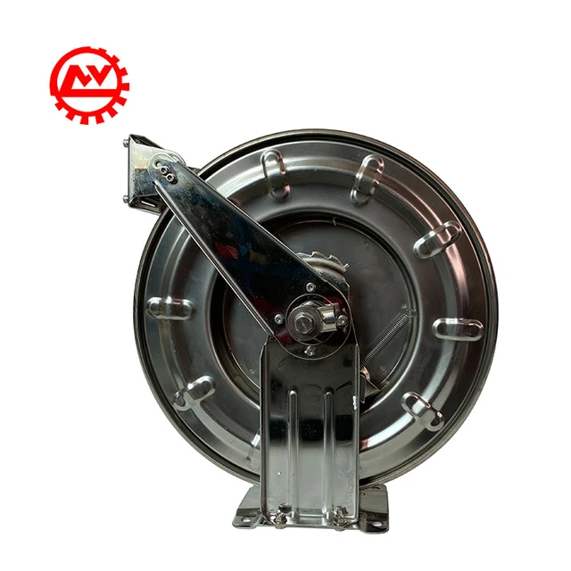 Wall Mount Spring Retractable High Pressure Industrial Automatic Rewind Big Washer  Stainless Steel Water Hose Reel - AliExpress