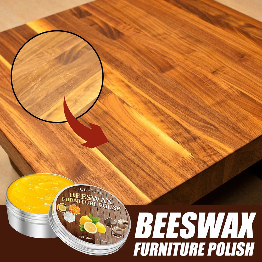 Beeswax Furniture Polishing Oil Waterproof Wood Door Maintenance Wax with Sponge Wood Seasoning Beewax for Cabinets Stairs 100g