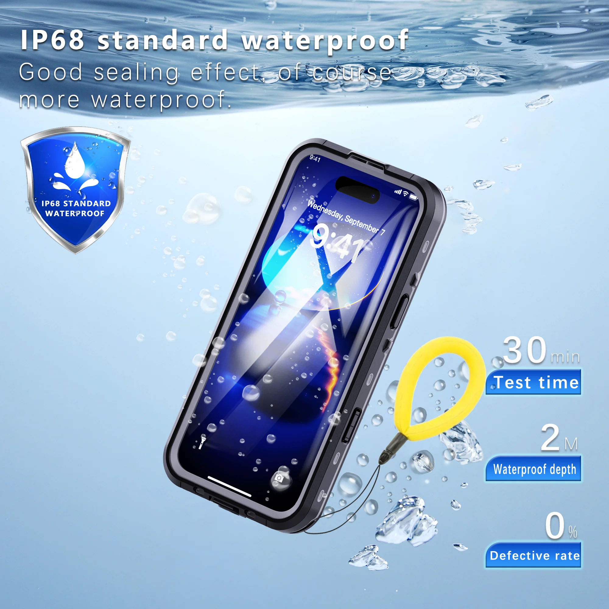 Shellbox Premium 360-Degree Ultra-Durable Waterproof Phone Case with Lanyard