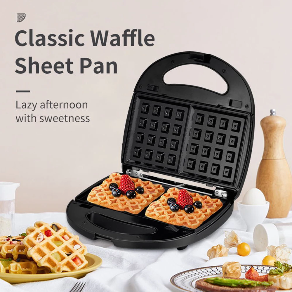 

800W Love Heart Shape Electric Waffle Machine Sandwich Maker Toaster Light Food Baking Pan 8 In 1 Multi-function Breakfast Maker