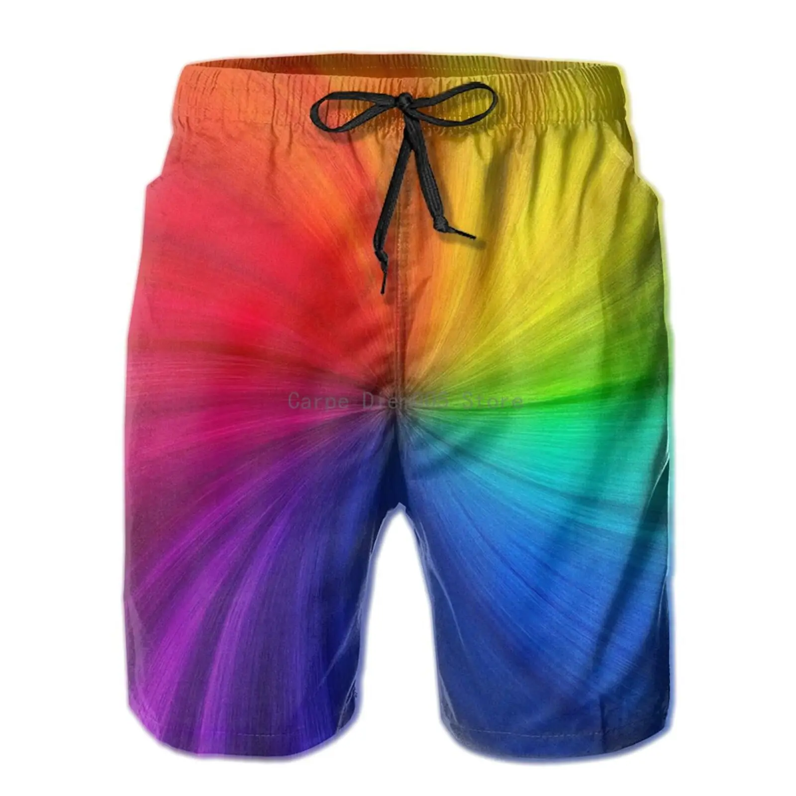 Pride Rainbow Colored Love Hearts Mens Swim Trunks Quick Dry Beach Board Shorts Swimwear Suits 3