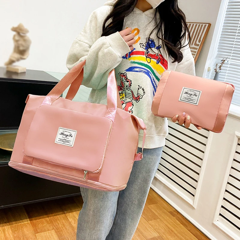 Foldable Carry On Travel Duffle Bag Nylon Waterproof Sports Gym Tote Bags for Women Storage Luggage Handbag travel bags,duffel bag