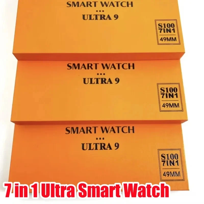 7 시계 스트랩 S100 울트라 스마트워치, 2.2HD 아몰레드 원형 스크린, ECG 모니터링, 지능형 보호 케이스 포함, 신제품
