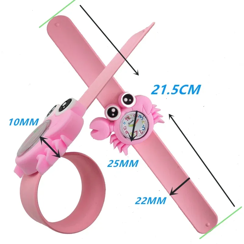 Slap Bracelet Children's Watch Cute Penguin, Crab, Turtle, Dolphin Patterns Toy Baby Birthday Gift Boys Girls Kids Watches Clock 6