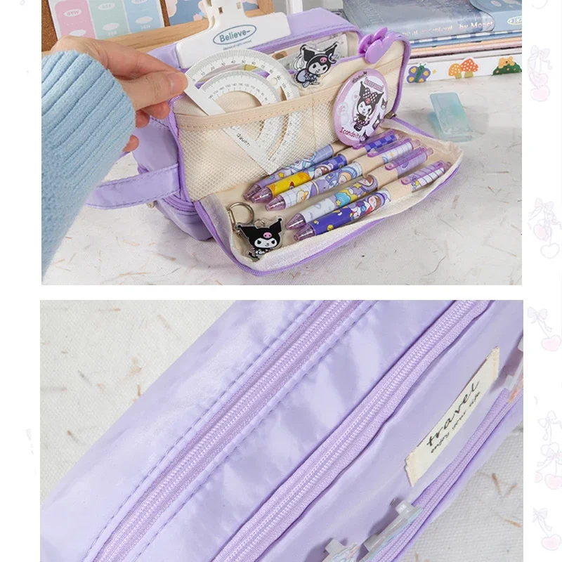 다기능 방진 방수 펜 가방, 대용량 필통, 카와이 학생 보관 문구, 사무용품