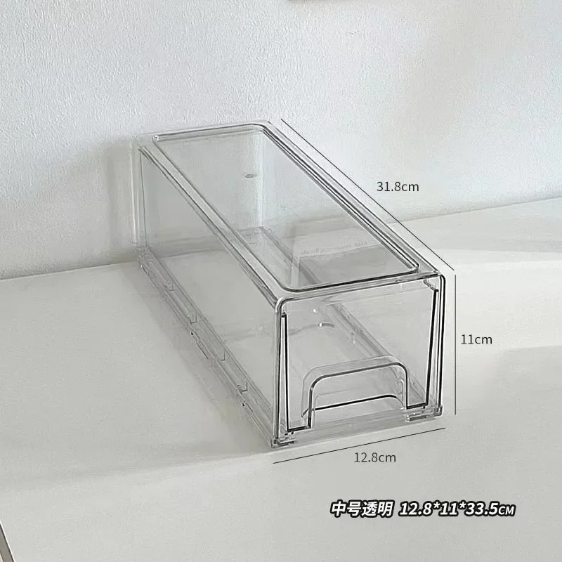 새로운 쌓을 수있는 투명 데스크탑 서랍 유형 보관 상자 미니 화장품 보관 주최자 Sundrie 홀더 홈 오피스 보관 상자