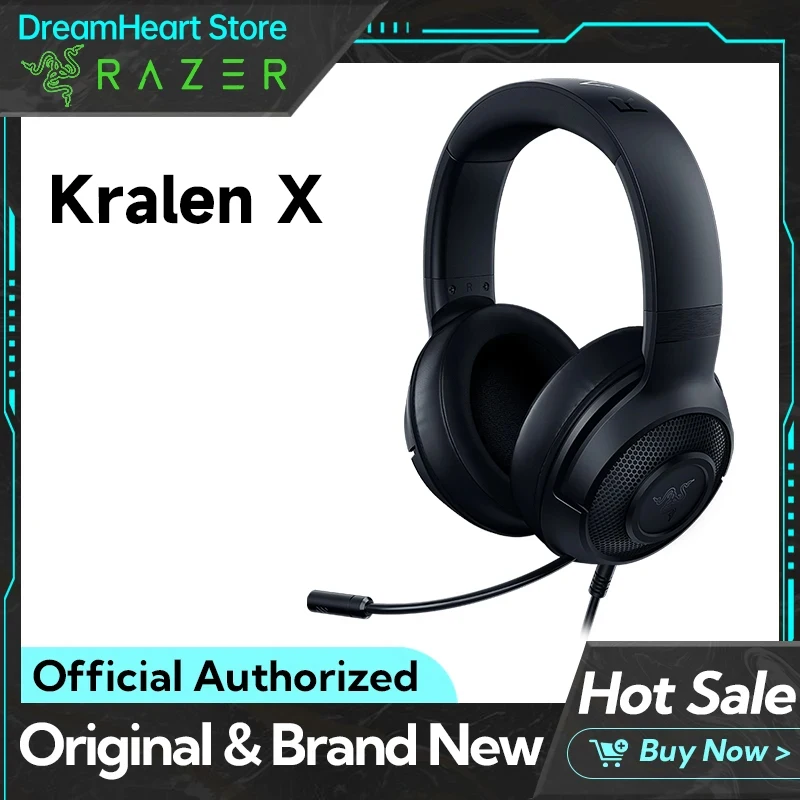 

Razer Kraken X Essential Wired Gaming Headset 7.1 Surround and Accurate Positional Ultra-Light Ergonomic Headphone for Pc