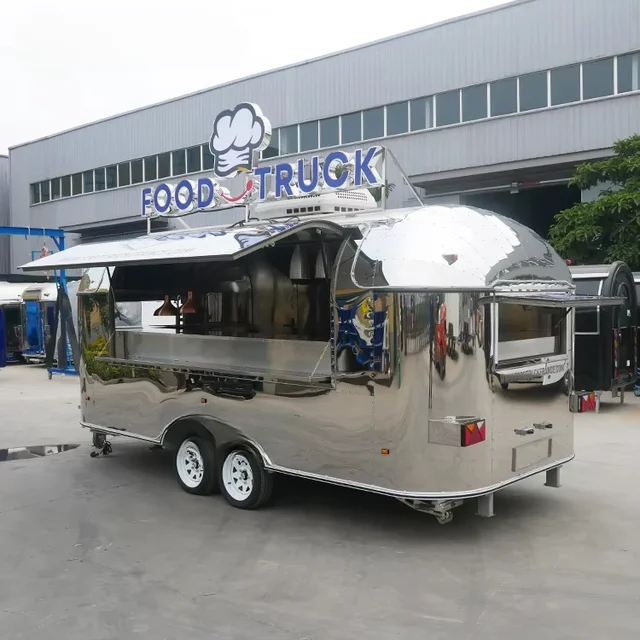 Airstream Mobile Hamburger สุนัขร้อนพิซซ่ารถพ่วงอาหารจานด่วนสแตนเลสรถบรรทุกอาหารมือถือพร้อมครัวเต็มรูปแบบสําหรับขาย 4 Airstream Mobile Hamburger สุนัขร้อนพิซซ่ารถพ่วงอาหารจานด่วนสแตนเลสรถบรรทุกอาหารมือถือพร้อมครัวเต็มรูปแบบสําหรับขาย 4