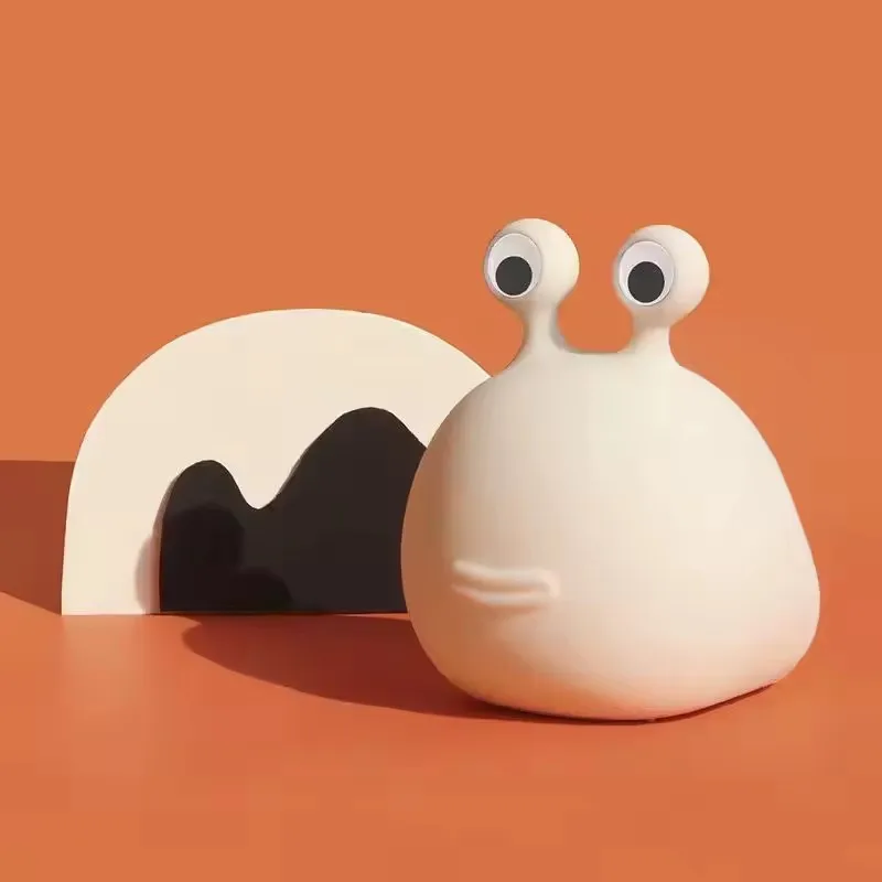 1pc Cute Soft Slug Night Light ,Touch Control Timing,USB Rechargeable Desktop Lamp, Soft Light Sleeping Light for Bedroom Decora