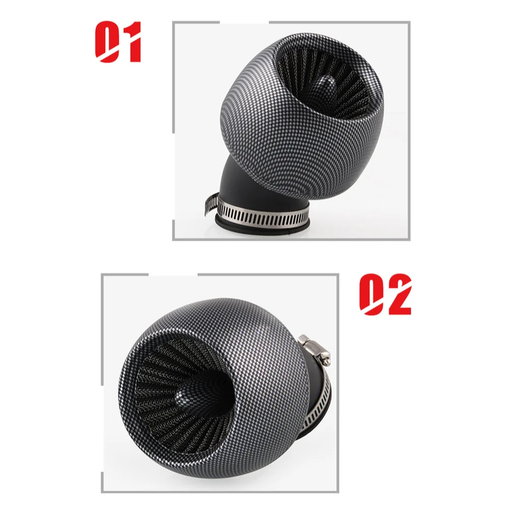 128mm/35mm/45mm/48mm Universal Motorcycle Air Filter Carbon Fiber For 150cc 250cc ATV Quad Moped Scooter Go Kart