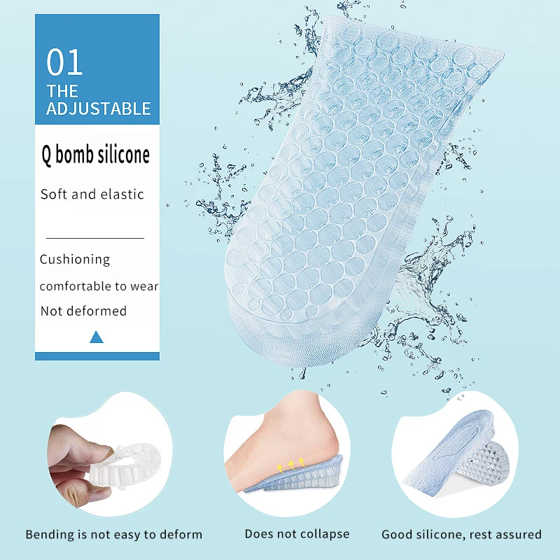 1 Pair Invisible Height Increase Insoles Women Men Half Insole 3-4-Layer Air Up Lifts Elevator Shoes Pad Heel Lifting Insert