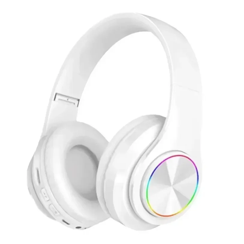 New Wireless Bluetooth Game Headphones with RGB Colorful Lights AUX Interface Bring Wheat  Earphones for PC Sports Music Headset