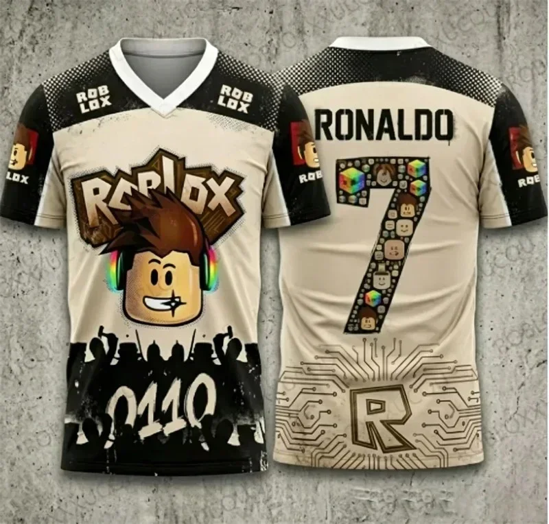 Roblox-Inspired Kids Cosplay Cartoon 3D Print T-Shirt - Casual Short Sleeve Streetwear