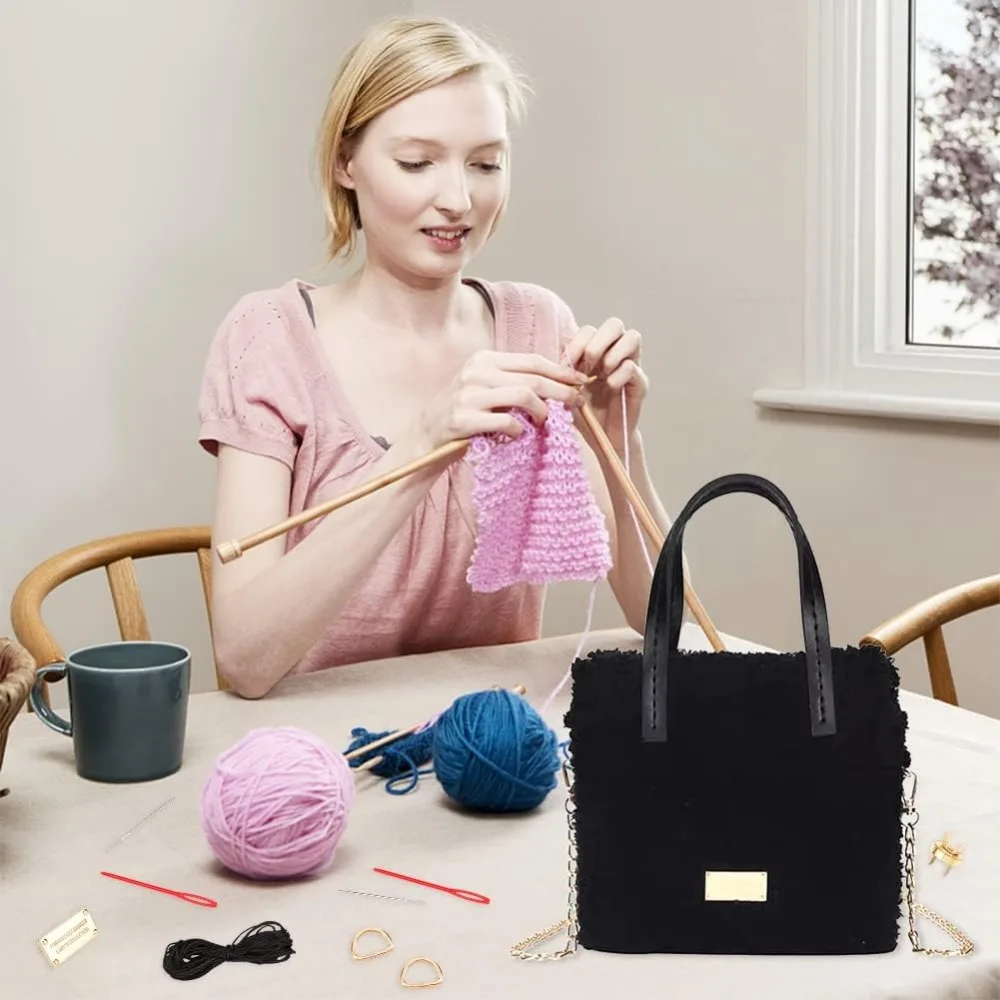 DIY Knitting Crochet Bags Kit Hand-Knit Woven Bag Making Kit Mesh Plastic Canvas Sheets for Embroidery Cross Stitch diy knitting kit craft supplies