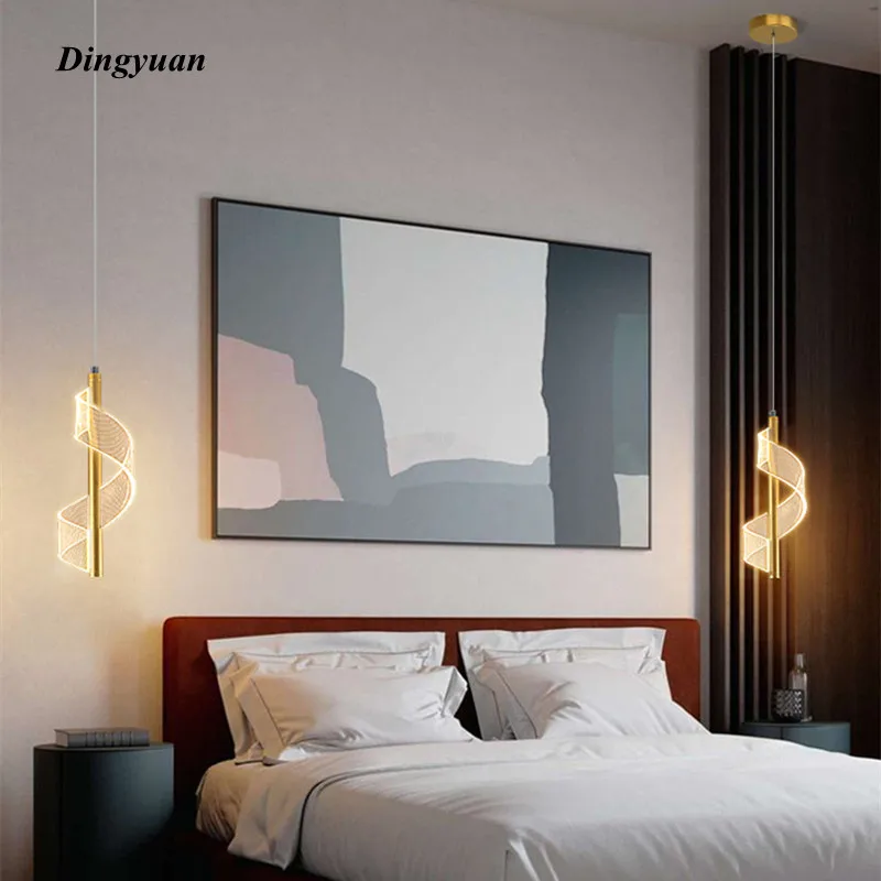 

Modern simple 12W/24W acrylic light guide LED small chandelier AC85-265V Living room, dining room, bedroom, bedside COB chandeli