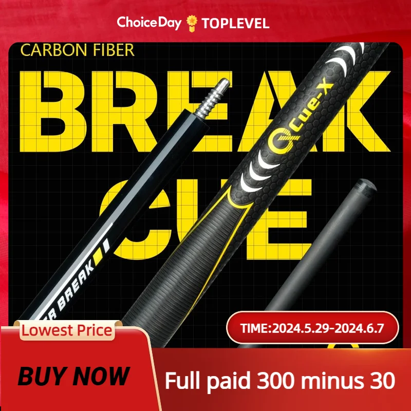 

KONLLEN-X-BK Billiard Cue Stick, Carbon Fiber Shaft Punch, 13mm Bakelite Tip, 3/8*8 Radial Pin Joint, 58 "Pool Cue