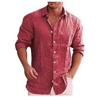 Men Shirt 2023 Spring Solid Baggy Long Sleeve Button Hawaiian Cotton Linen Shirt for Men Blouse Camisa Masculina Streetwear