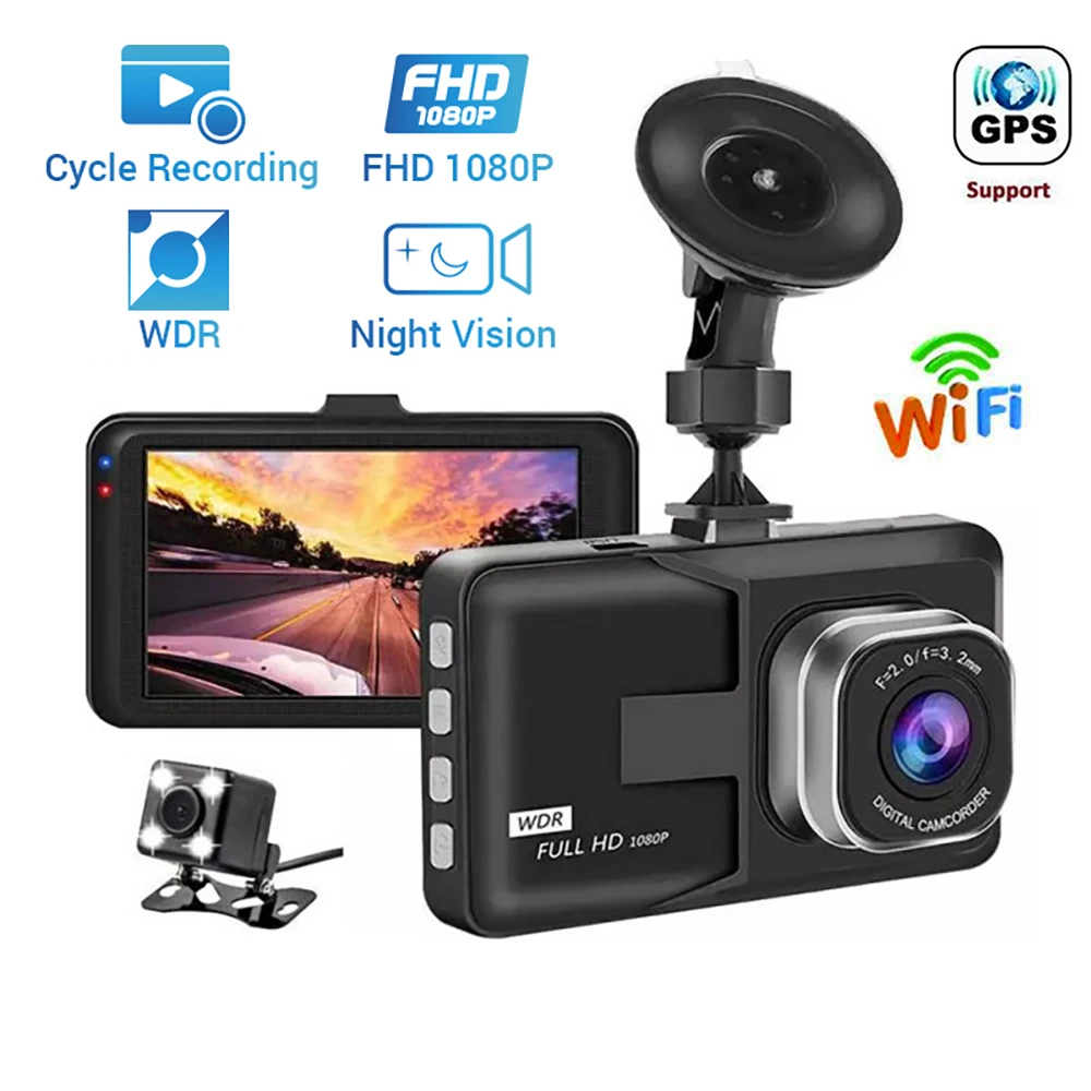 

Car DVR Dash Cam WiFi 3.0" Full HD 1080P Rear View Vehicle Camera Video Recorder Black Box Auto DVRs Dashcam GPS Car Accessories