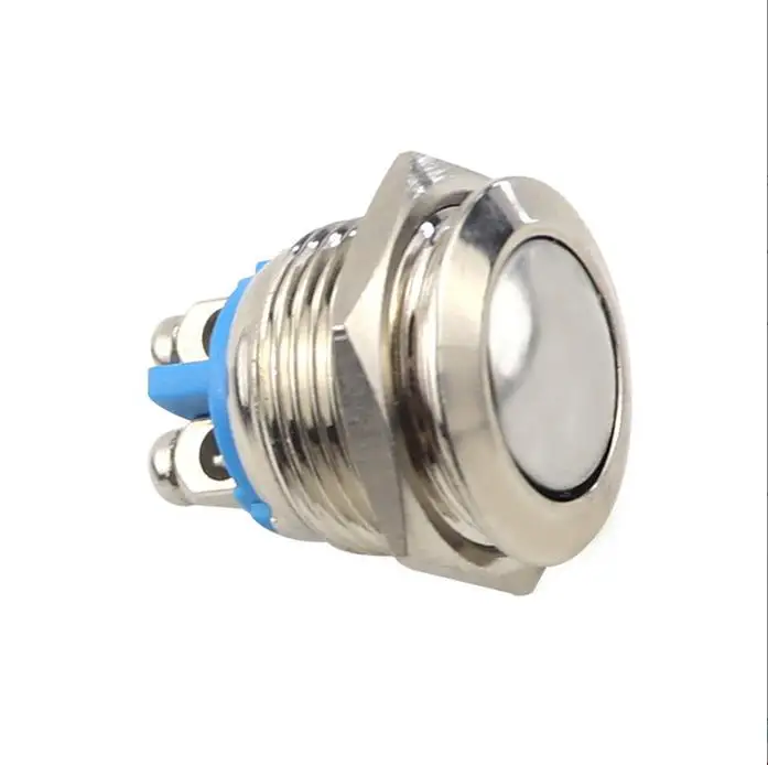 12V 16mm Metal Waterproof Push Button Momentary On Off Horn Switch Brass Waterproof Contactor Relay Control Switch