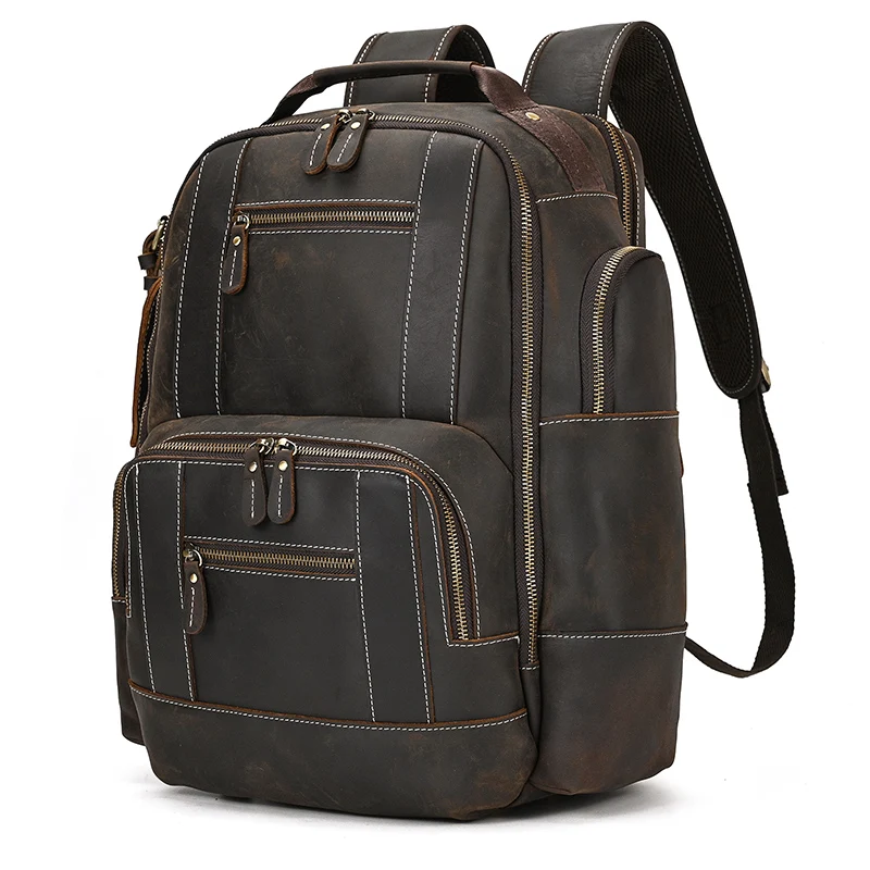 CONTACT'S Genuine Leather Men Backpack Designer Bags Luxury Shoulder Backpack  Laptop Bag 16 inch Travel School Male Handbag - AliExpress